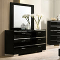 Furniture Of America Lofa Contemporary Black Dresser And Mirror Set
