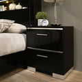 Furniture Of America Lofa Contemporary Black Solid Wood Nightstand