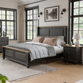 Furniture Of America Lucan Ii Modern 2 Piece Farmhouse Black Solid Wood Queen Panel Bedroom Set
