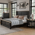 Furniture Of America Lucan Modern 3 Piece Farmhouse Black Solid Wood Panel Bedroom Set