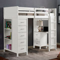 Furniture Of America Lyam Transitional White Twin Loft Bed With Drawers
