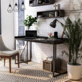 Furniture Of America Magnus Industrial Black Computer Desk With Usb Port