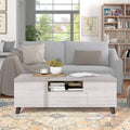 Furniture Of America Mankx Mid Century White Oak 1 Drawer Coffee Table