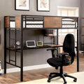 Furniture Of America Markain Industrial Metal Loft Bed With Workstation