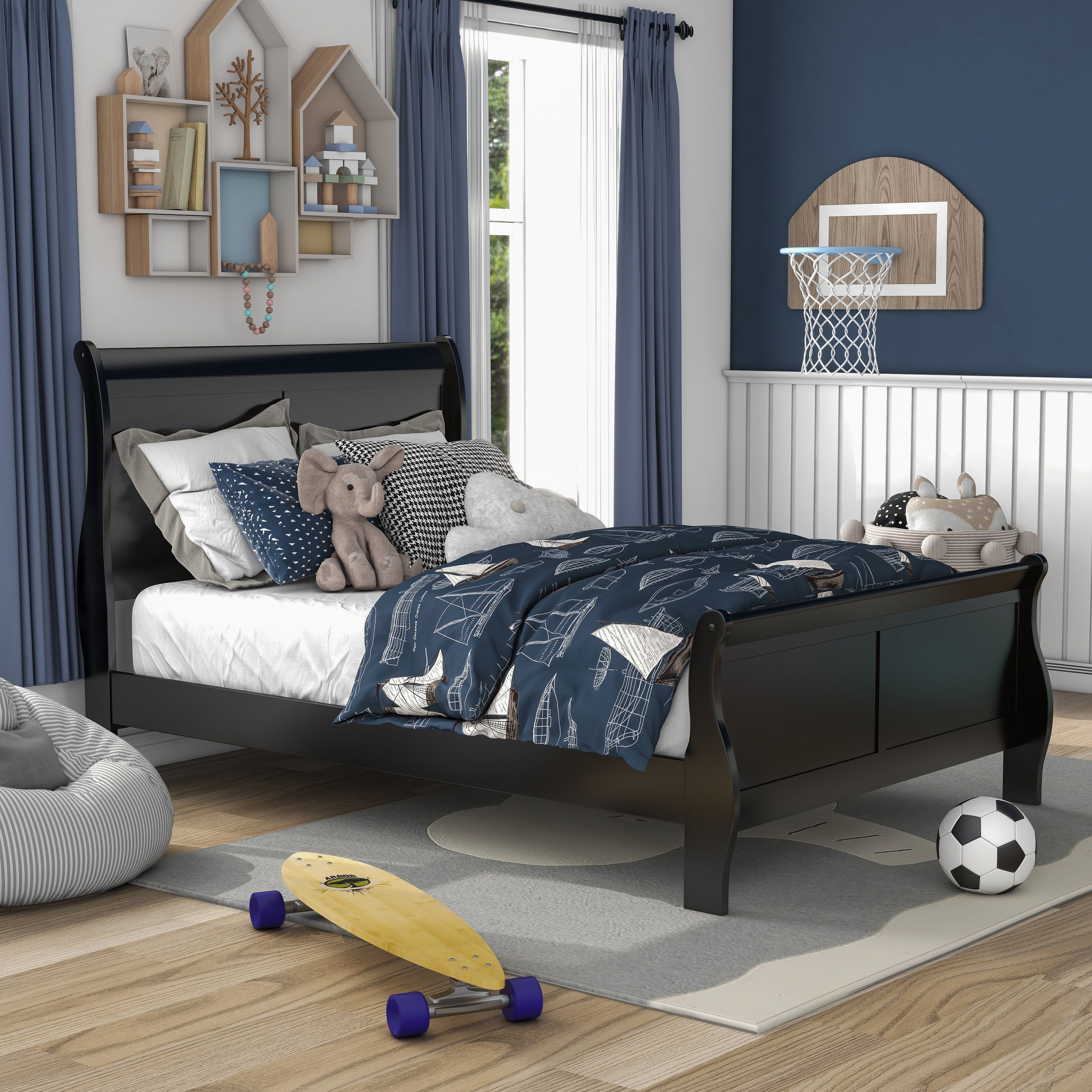 Copper Grove Hollybank Classic Twin Size Wooden Sleigh Bed