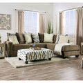 Furniture Of America Meeres Transitional Brown Microfiber Sectional