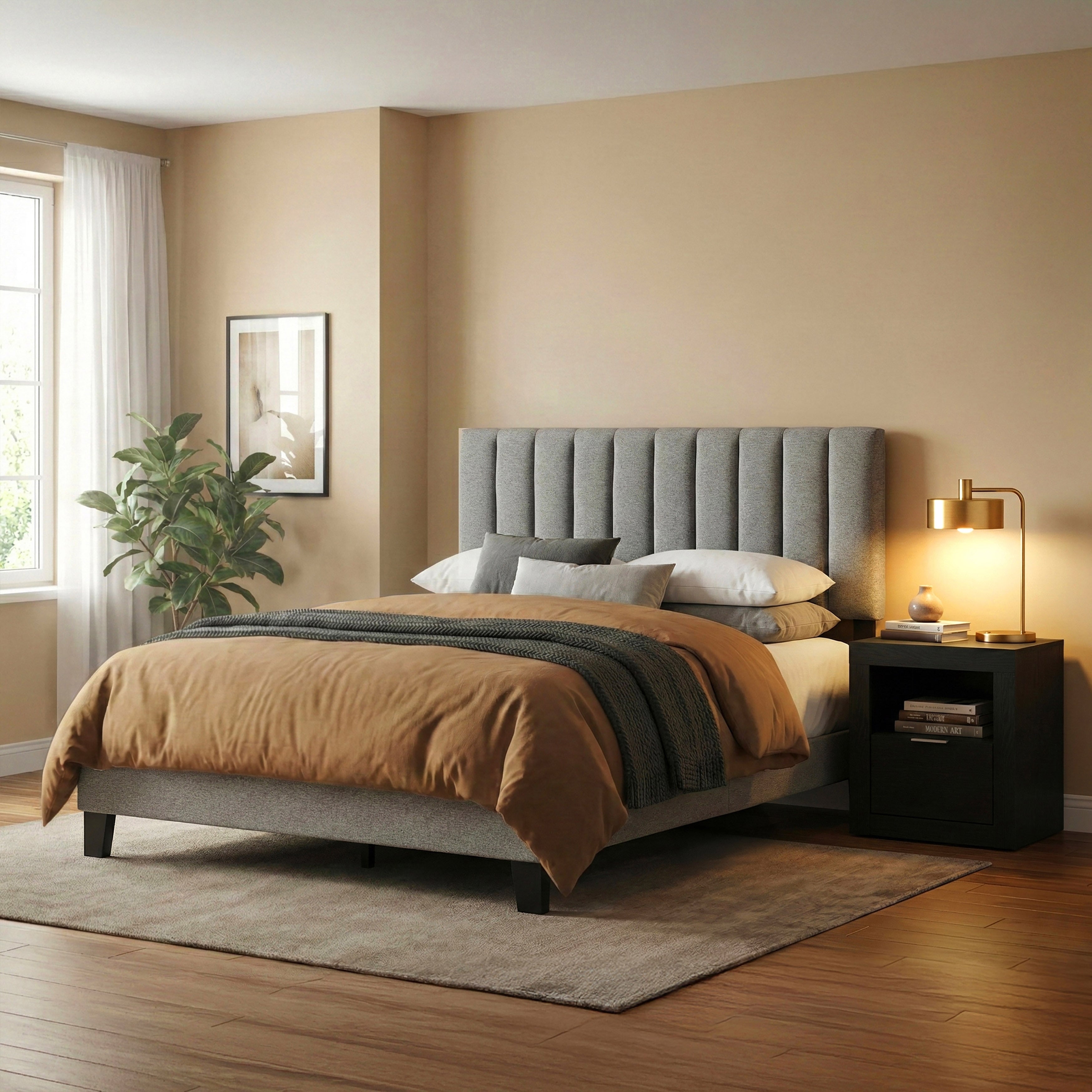 Furniture Of America Merro Modern 2 Piece Solid Wood Bedroom Set
