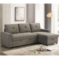 Furniture Of America Merro Modern Linen Tufted Upholstered Sofa Sectional With Pullout