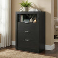 Furniture Of America Merro Modern Solid Wood 3 Drawer Chest With Top Open Shelf