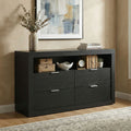 Furniture Of America Merro Modern Solid Wood 4 Drawer Dresser With Top Open Shelf