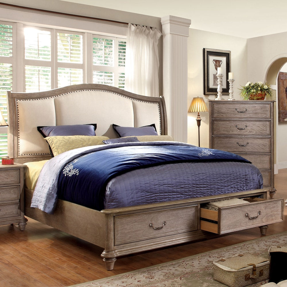 Gracewood Hollow Min Rustic Grey Storage Platform Bed