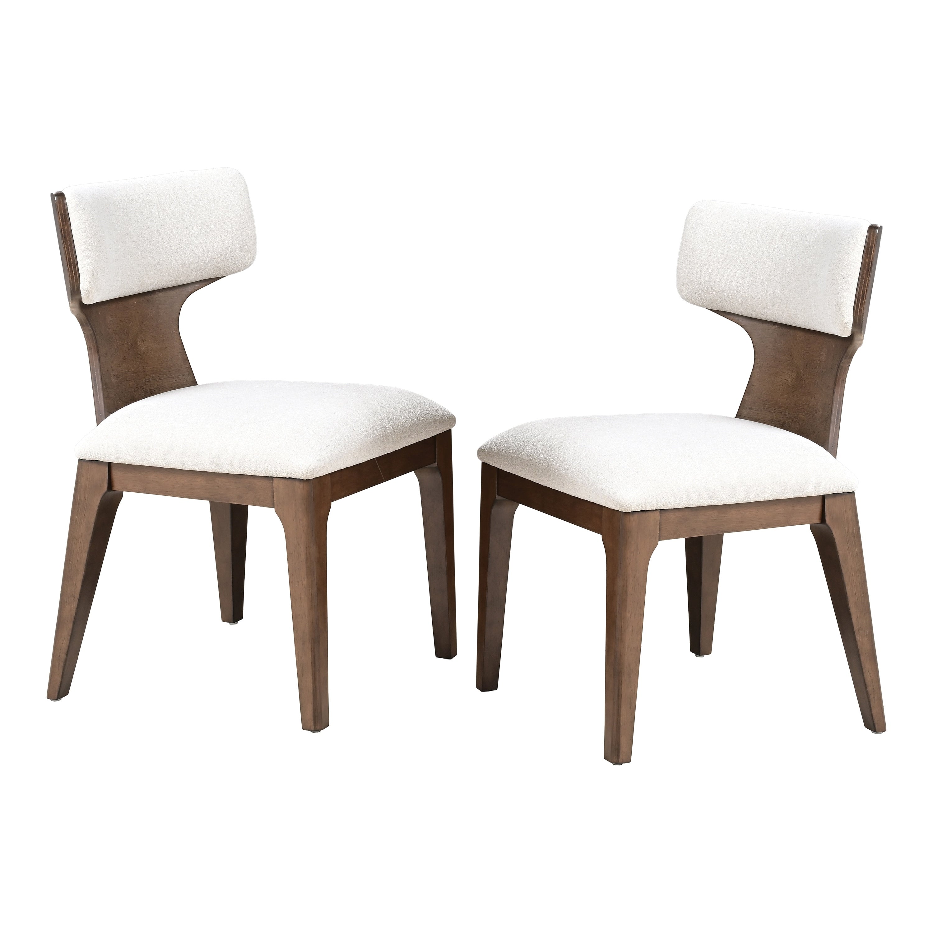 Furniture Of America Wayley Modern Solid Wood Curved Back Padded Dining Chair Set Of 2