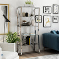 Furniture Of America Morfell Contemporary Chrome Glass Shelf Bookcase