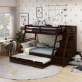 Dark Walnut Finish Twin Over Full Bunk Bed