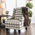 Furniture Of America Murgia Grey Gingham Accent Chair
