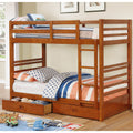 Furniture Of America Kendall Wooden Storage Twin Over Twin Bunk Bed