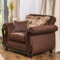 Furniture Of America Newland Traditional Solid Wood Fabric Arm Chair