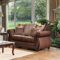 Furniture Of America Newland Traditional Solid Wood Fabric Loveseat