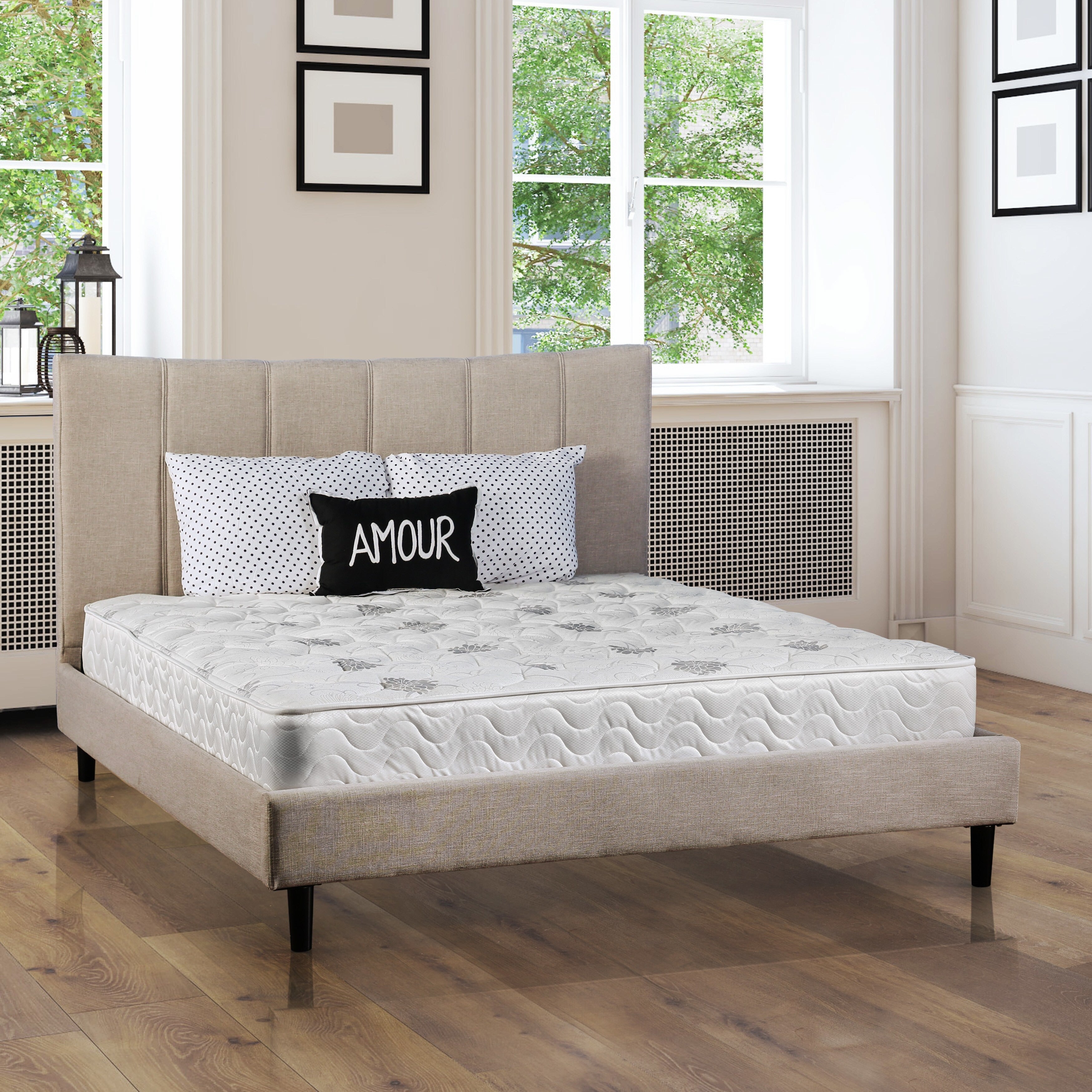 Mibasics Contemporary California King White Tight Top Mattress By Foa