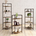 Furniture Of America Nixie Industrial Sand Black Corner Bookcase
