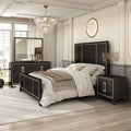 Furniture Of America Nyx Modern 4 Piece Espresso Solid Wood Queen Panel Bedroom Set