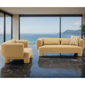 Furniture Of America Nyxel Modern 2 Piece Yellow Fabric Sofa Set With Pillows