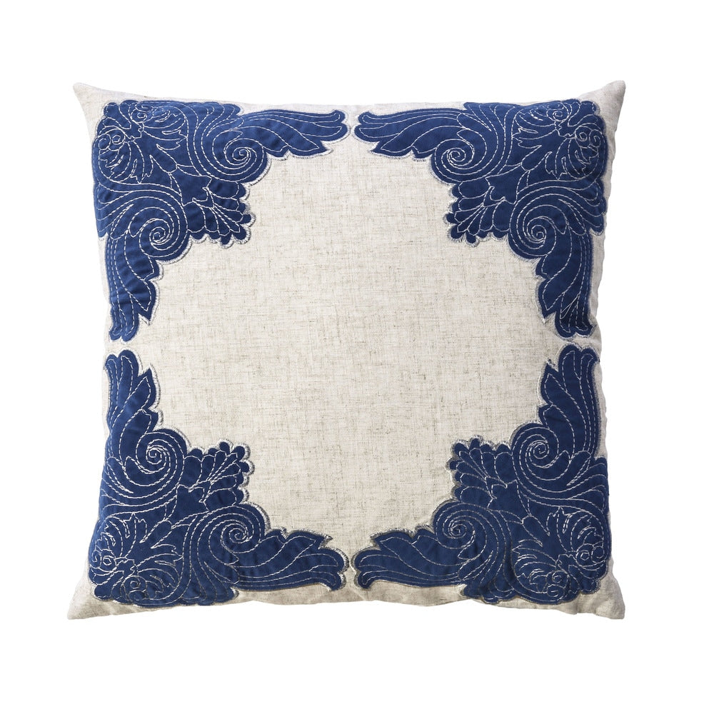 Furniture Of America Olivia Floral 20 Inch Indigo Blue Throw Pillows Set Of 2