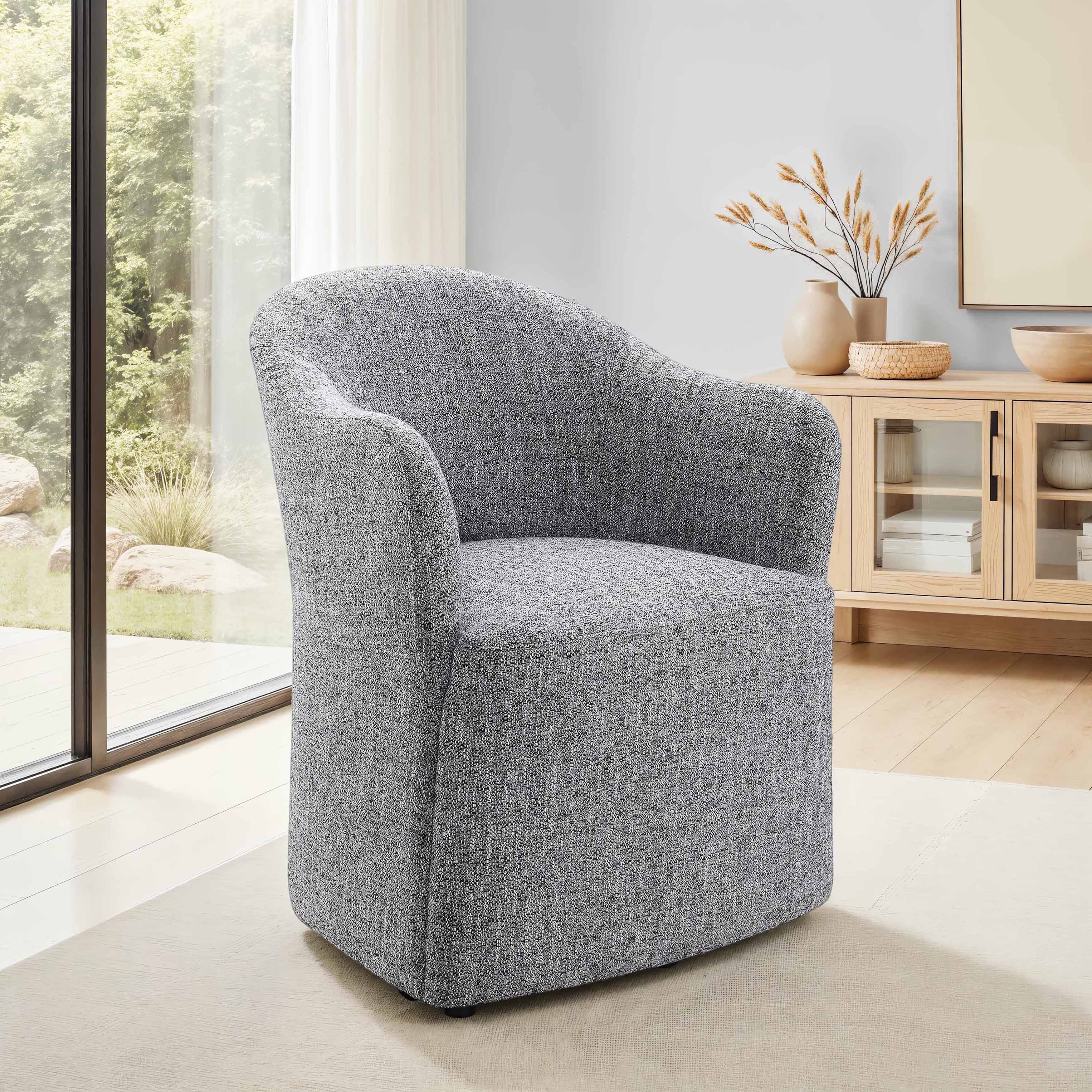 Furniture Of America Orbit Modern Round Barrel Shape Oeko Tex Fabric Fully Assembled Arm Chair With Casters