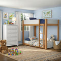 Furniture Of America Oryas 2 Piece White And Natural Solid Wood Twin Over Twin Bunk Bed And Chest Kids Bedroom Set