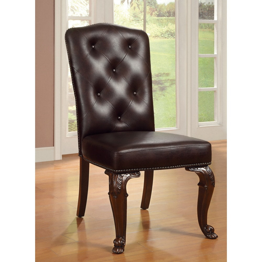Furniture Of America Oskarre Brown Cherry Dining Chairs Set Of 2