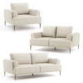 Furniture Of America Paola Mid Century Modern 3 Piece Beige Chenille Adjustable Sofa Setwith Extendable Back