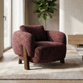 Furniture Of America Premier Modern 39 Inch Burgundy Tweed Premium Upholstered Accent Chair