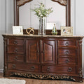 8 Drawer Dresser With Cabinet Brown Cherry