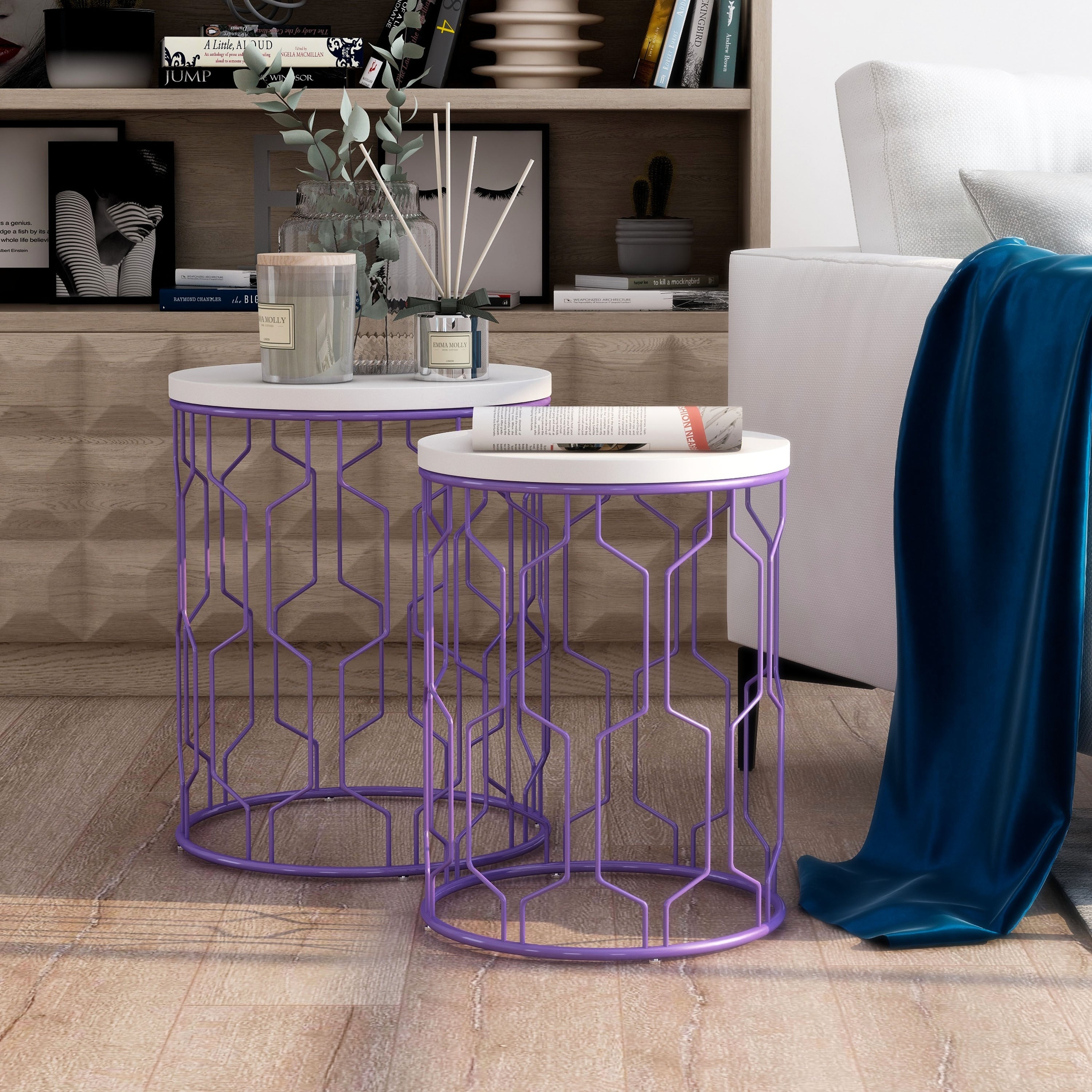 Furniture Of America Quarn Industrial Steel Round Nesting Tables