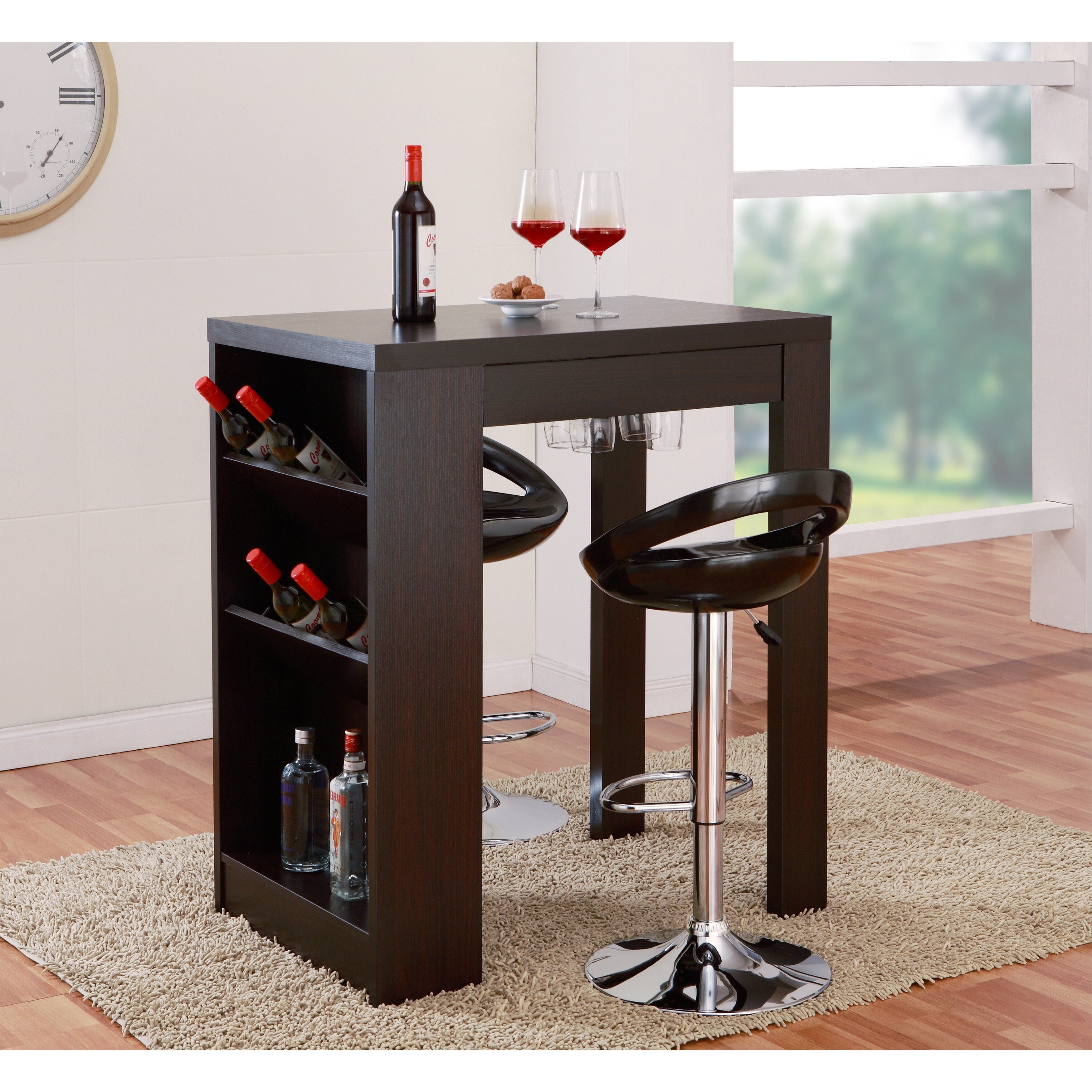 Furniture Of America Miura Modern Cappuccino Multi Storage Bar Table