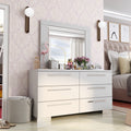 Rema Contemporary White 2 Piece Dresser And Mirror Set By Foa