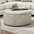 Furniture Of America Restian Transitional Ivory Chenille Ottoman