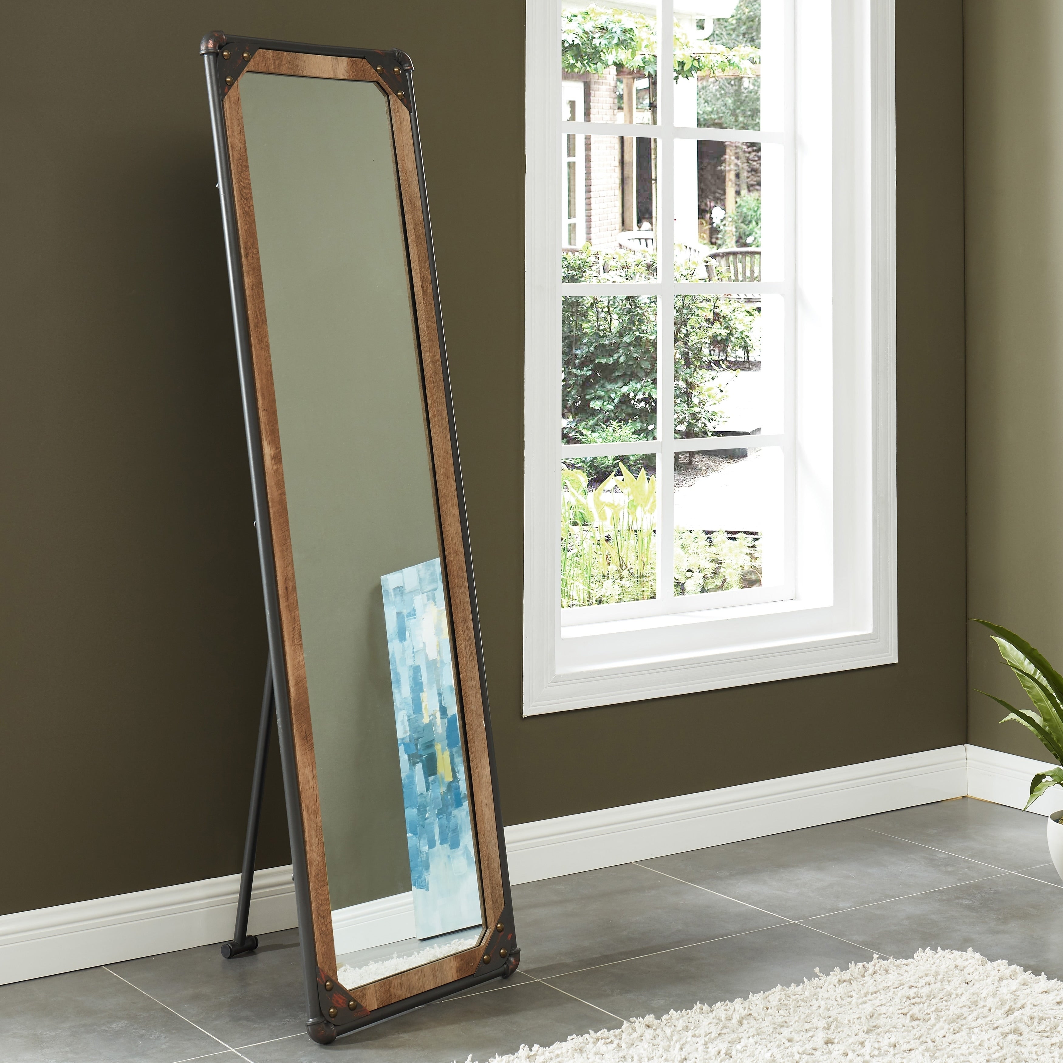 Revo Industrial 68 Inch Free Standing Mirror By Foa Black Copper