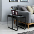 Furniture Of America Roux Modern Black Metal 2 Piece Nesting Table Set