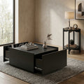 Furniture Of America Rovion 2 Piece Wood Coffee Table Set With Storage Drawers And Open Bottom Shelf