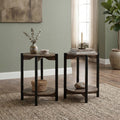 Furniture Of America Rovion Round Wood End Table With Open Bottom Shelf Set Of 2