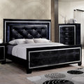 Tallone Contemporary Black Tufted Panel Bed With Led Headboard By Foa