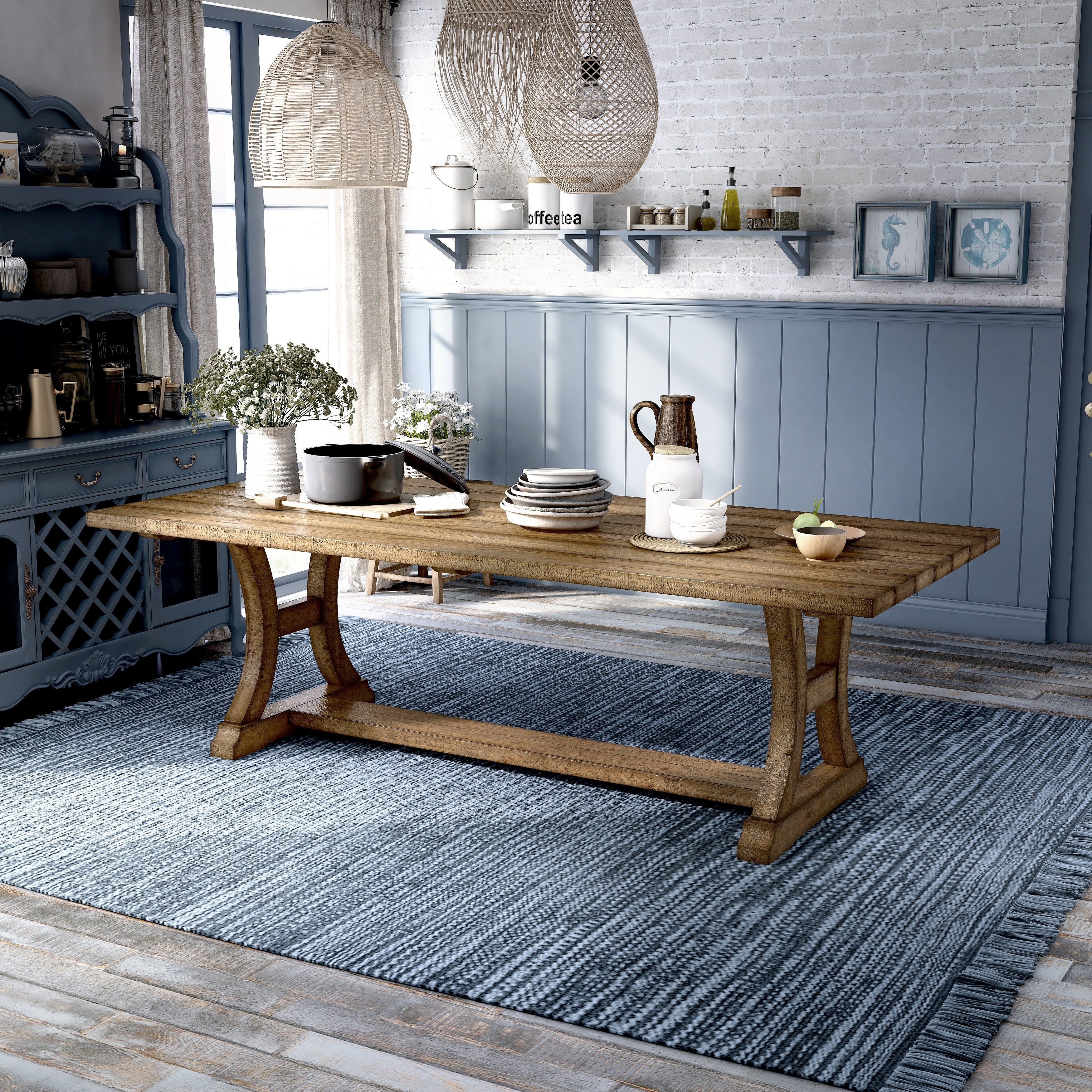 Matthias Industrial Rustic Pine Dining Table By Foa Rustic Pine