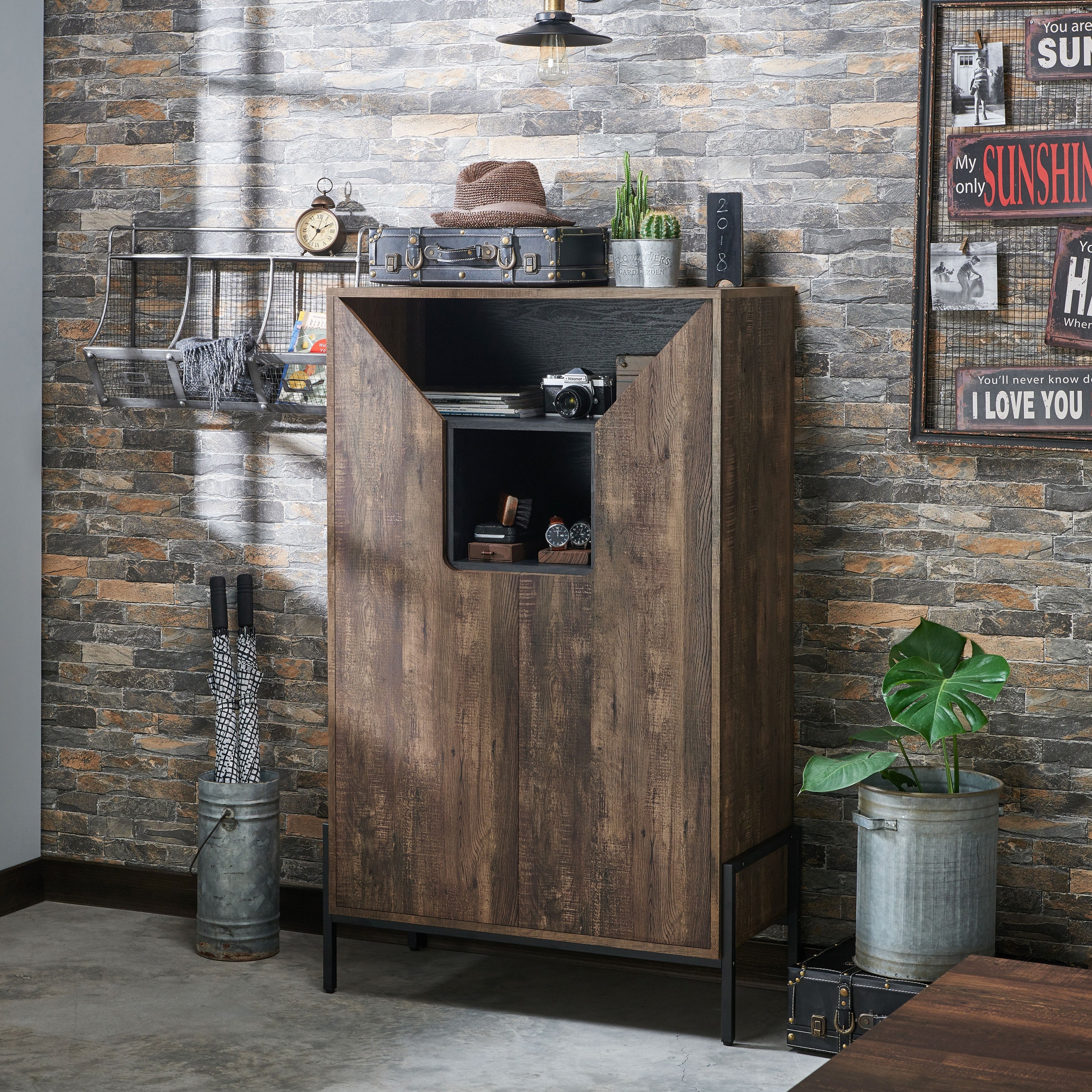 Carbon Loft Cassini Rustic 8 Shelf Shoe Cabinet