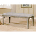 Furniture Of America Selano Contemporary Tufted Flannelette Silver 50 Inch Dining Bench