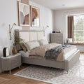 Furniture Of America Seraphine Modern 3 Piece Light Grey Solid Wood Panel Bedroom Set With Fluted Headboard