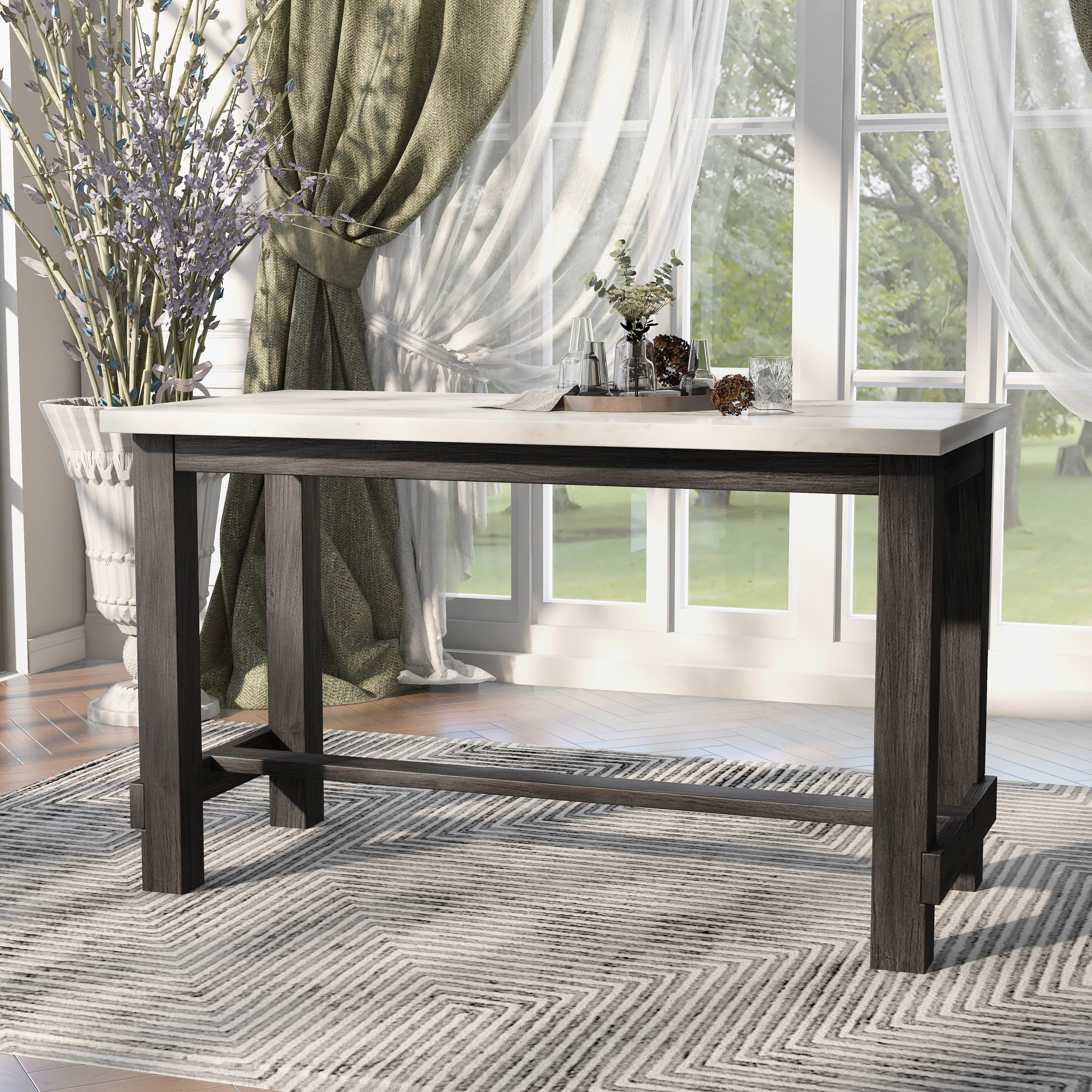 Lavoie Rustic 60 Antique Black Counter Height Table By Foa