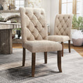 Copper Grove Dunvegan Button Tufted Flax Dining Chairs Set Of 2