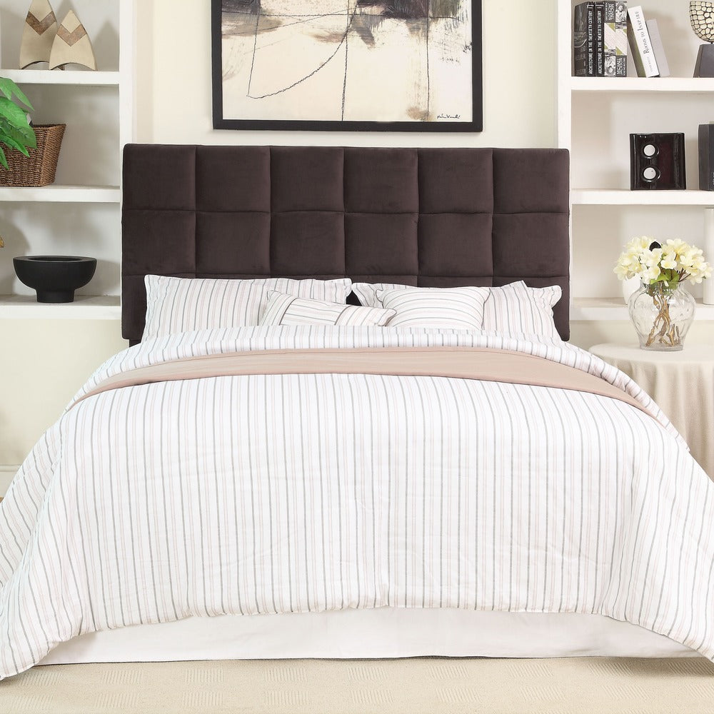 Sherolle Contemporary Brown Upholstered Tufted Headboard By Foa