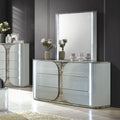 Furniture Of America Sherri Modern 2 Piece Light Grey Solid Wood 6 Drawer Dresser And Mirror Set With Touch Led
